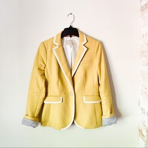 Banana Republic Yellow Blazer with striped cuffs